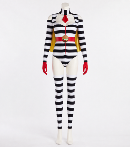 Striped Jumpsuit with Decorative Wings side view