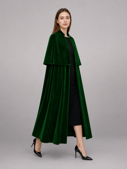 Dark Green Carnival Cape for a Vampire Costume