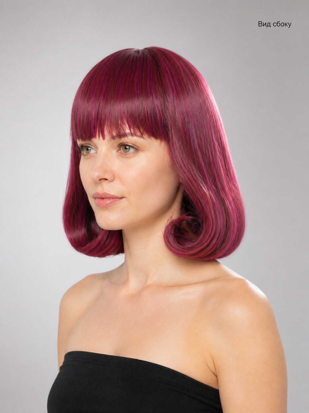 Gradient Bob Wig for Halloween and Cosplay side view