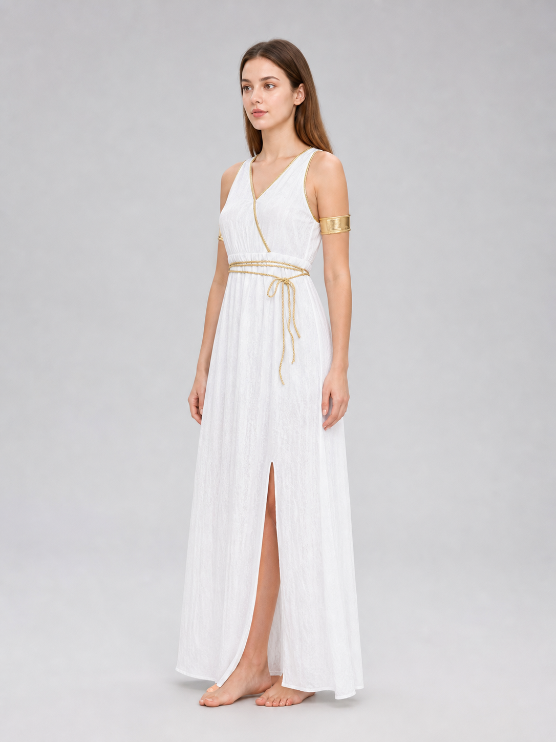 Greek-Style Dress with Gold Accents