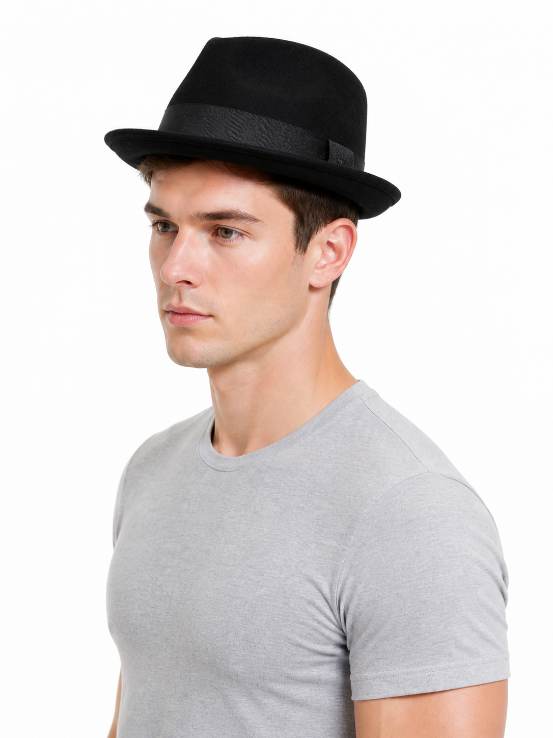 Black Carnival Fedora Hat with Ribbon