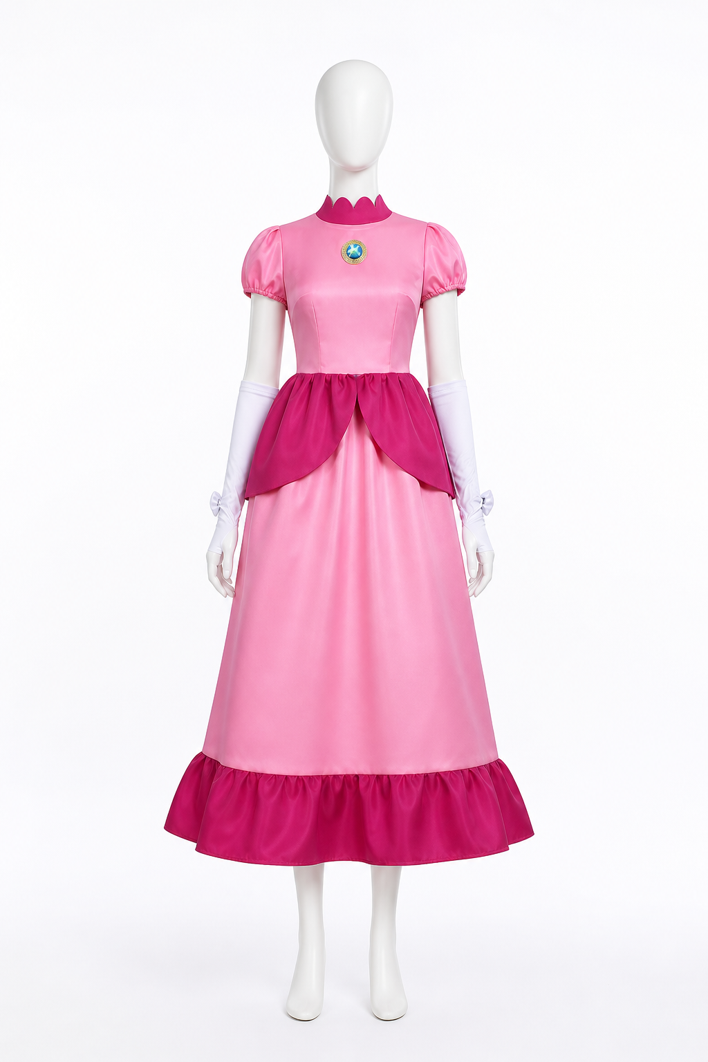 Costume Dress with Crown, Gloves, and Brooch side view