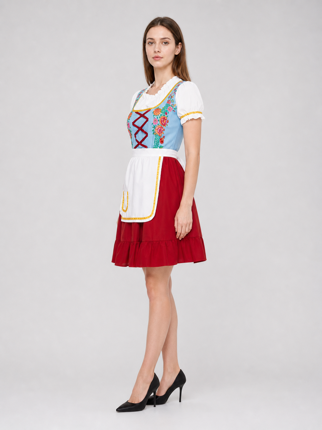 Bavarian Carnival Dress with Apron for Oktoberfest