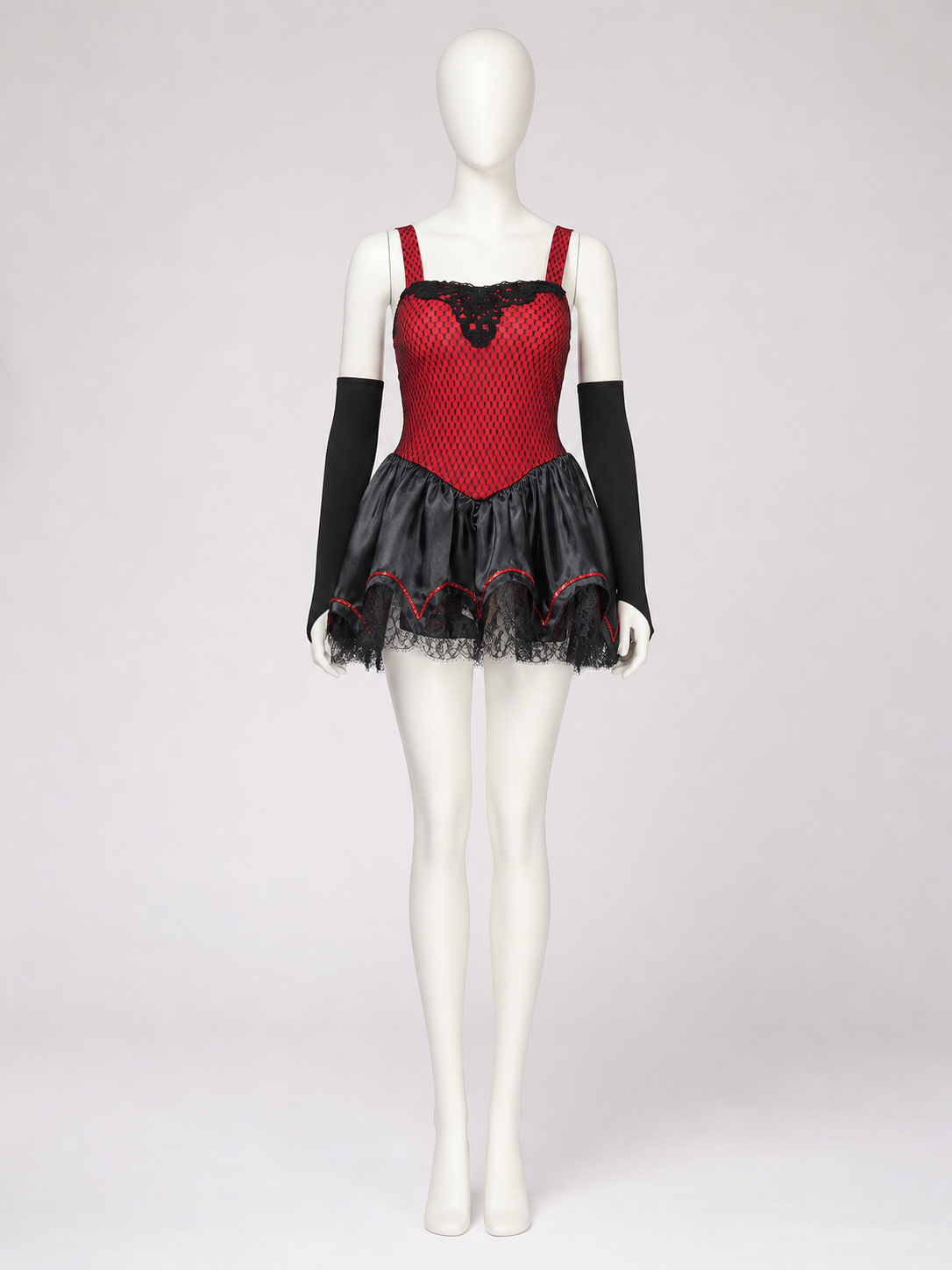 Vampire Dress with Red Cape and Lace