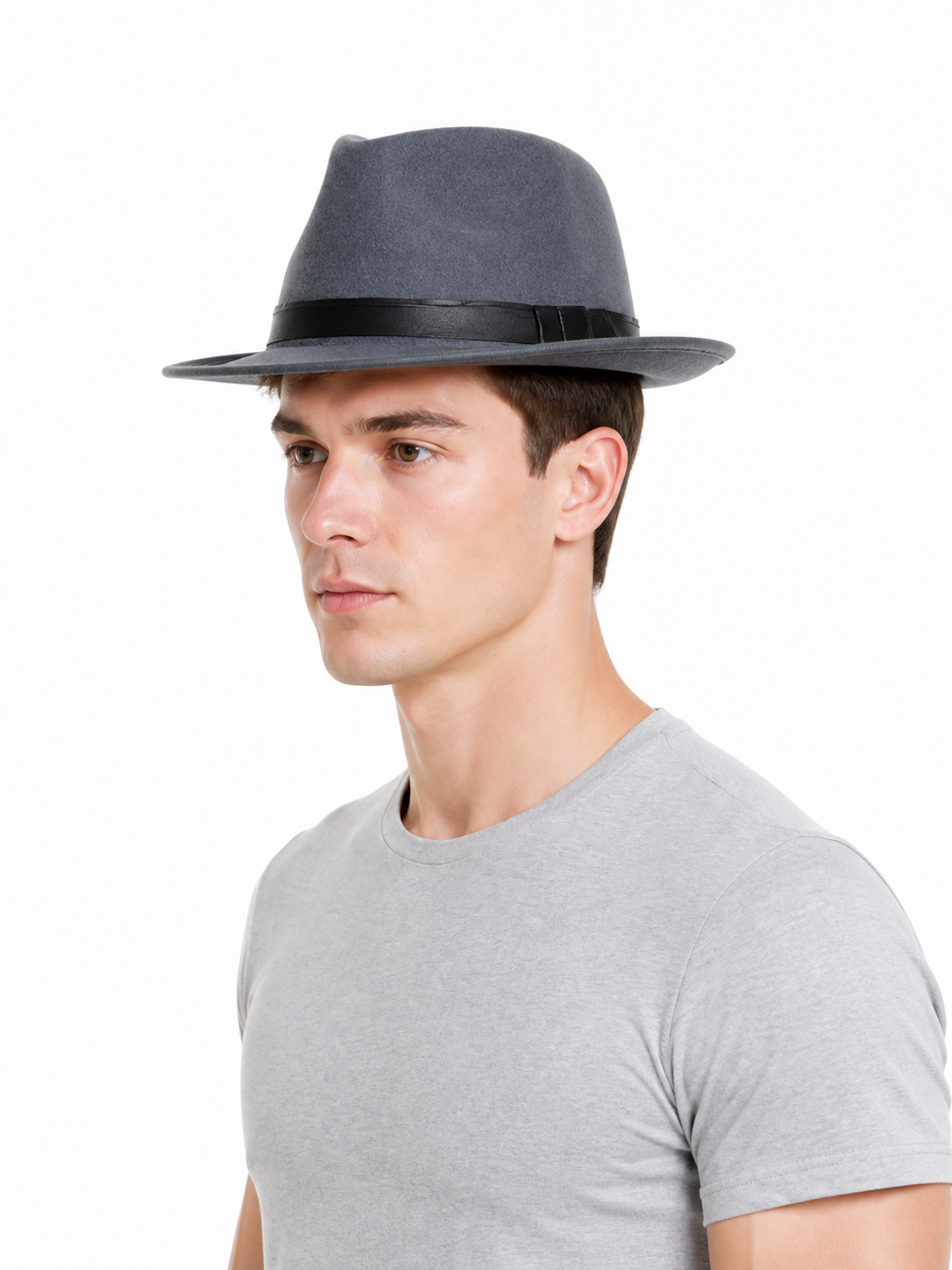 Carnival fedora hat with a short brim and ribbon