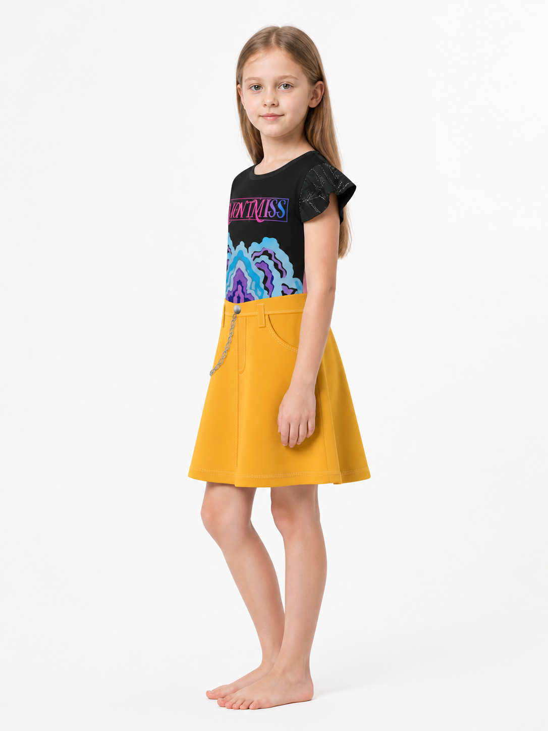 Halloween Costume Dress with Print and Chain