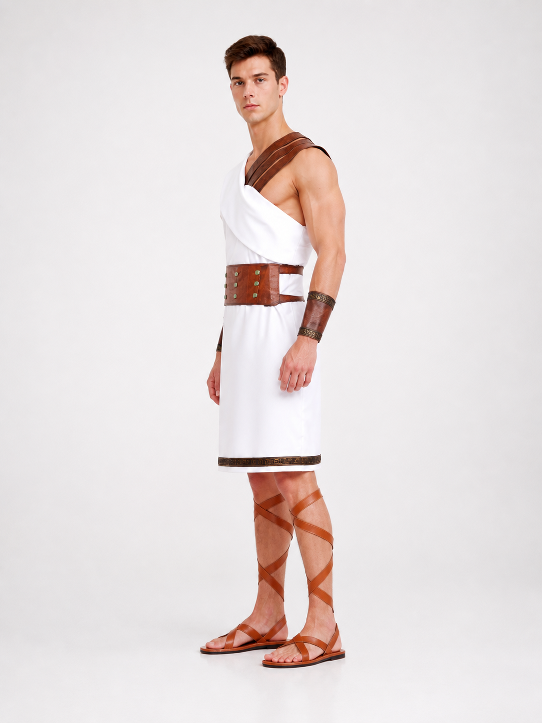 Historical Ancient Greek-Style Costume with Belt side view