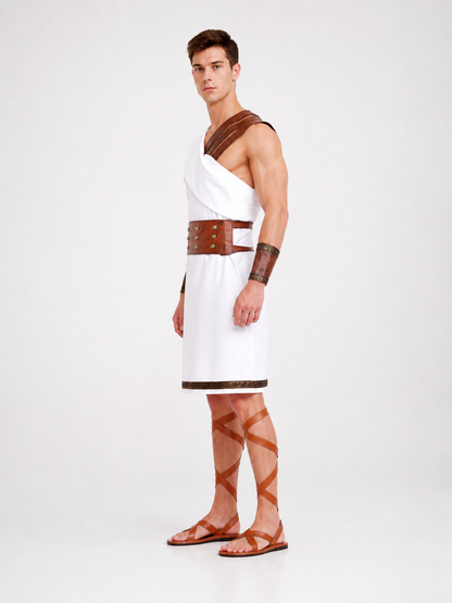 Historical Ancient Greek-Style Costume with Belt side view