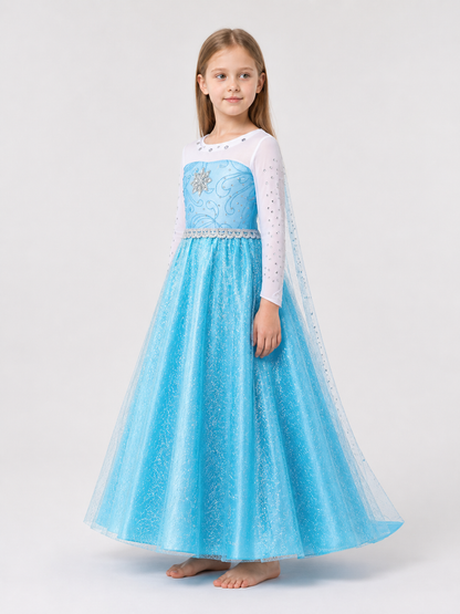 Blue Princess Costume Dress for Halloween side view