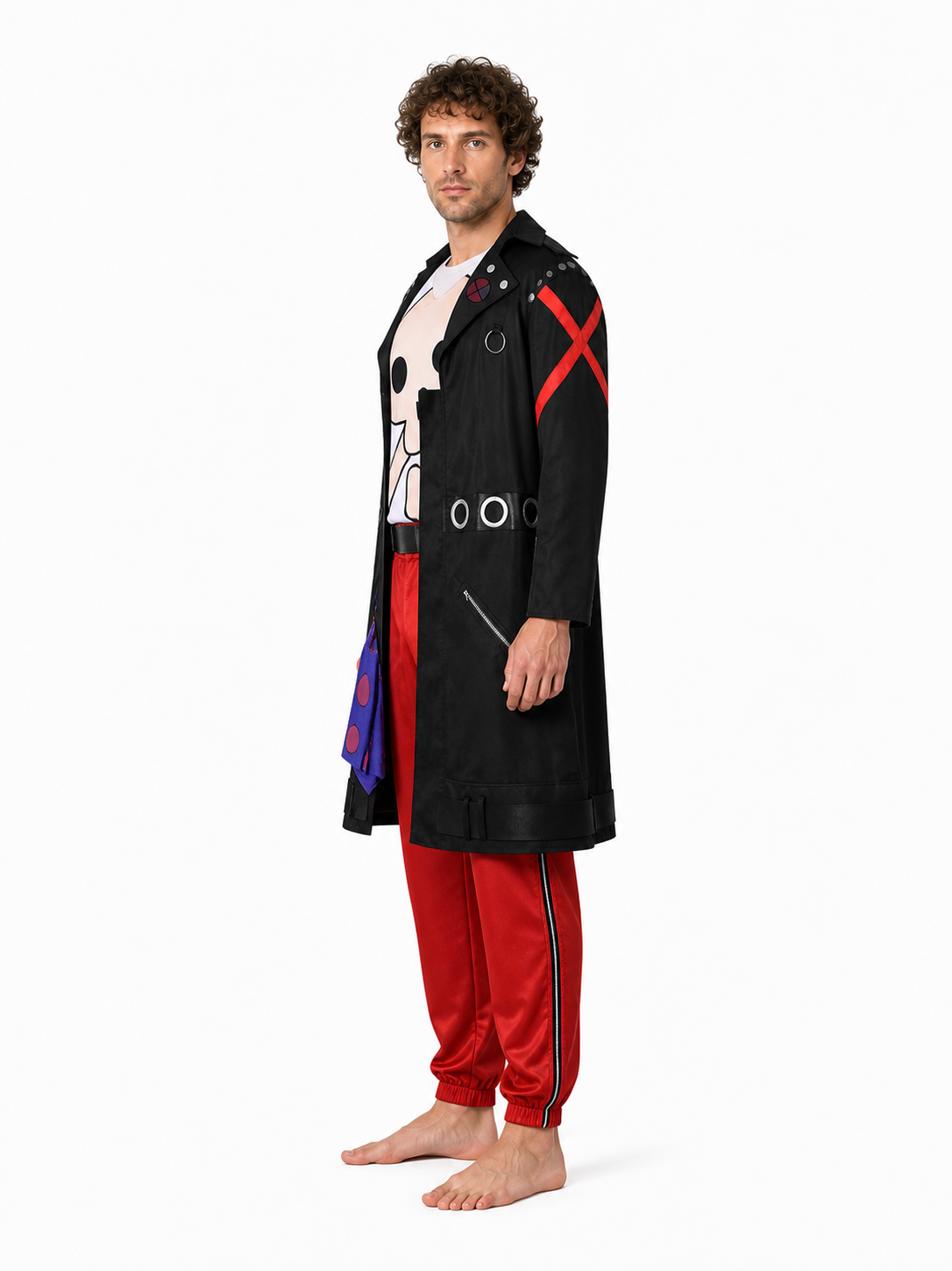 Anime-Print Carnival Costume, Jacket, Top, Pants side view