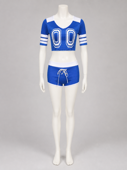 Sports Set with V-Neck and White Stripes