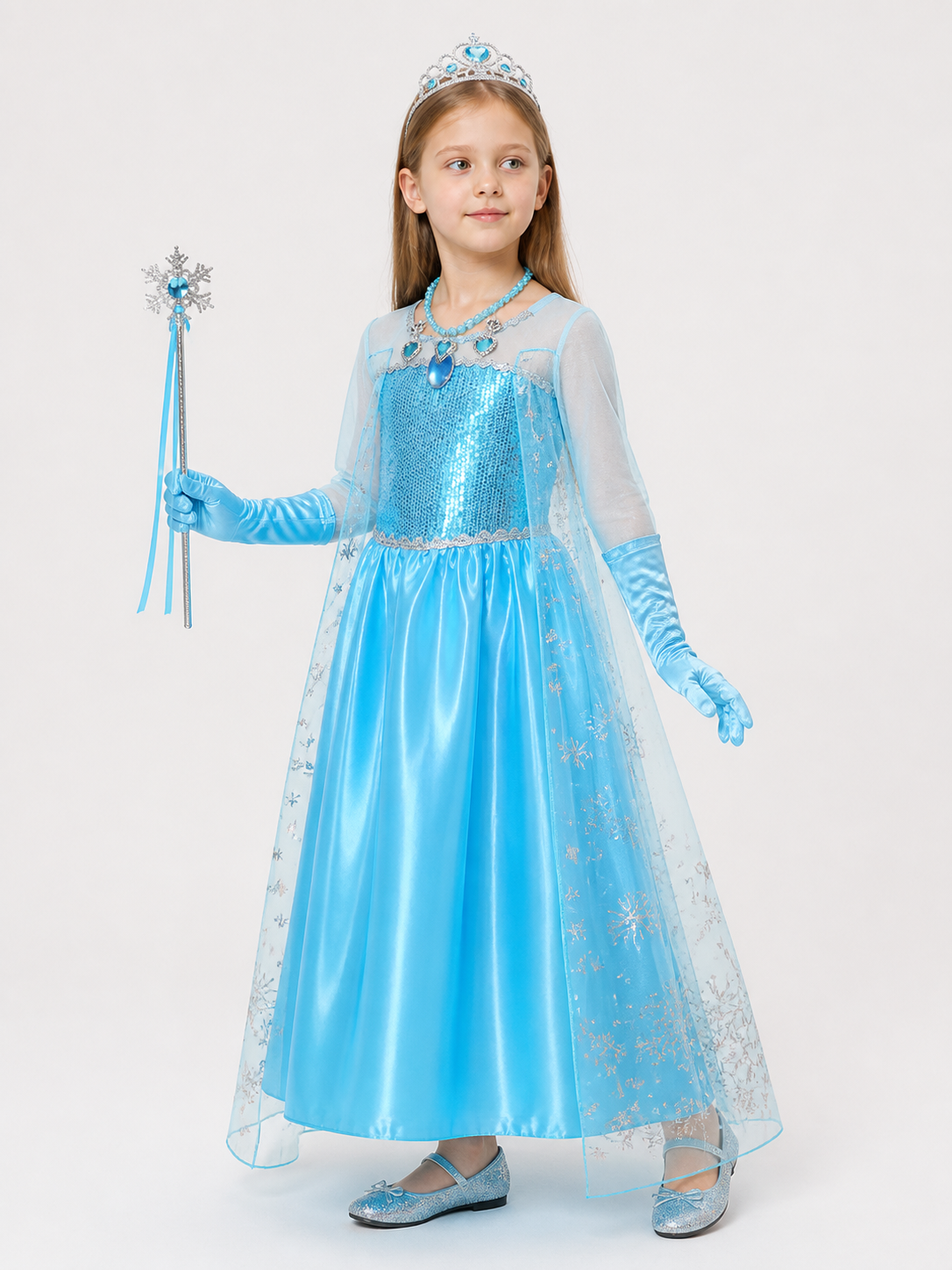Snow Queen Costume for Girls for Halloween and Cosplay side view