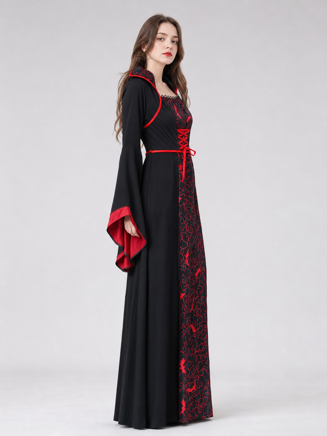 Black and Red Halloween Vampire Witch Dress