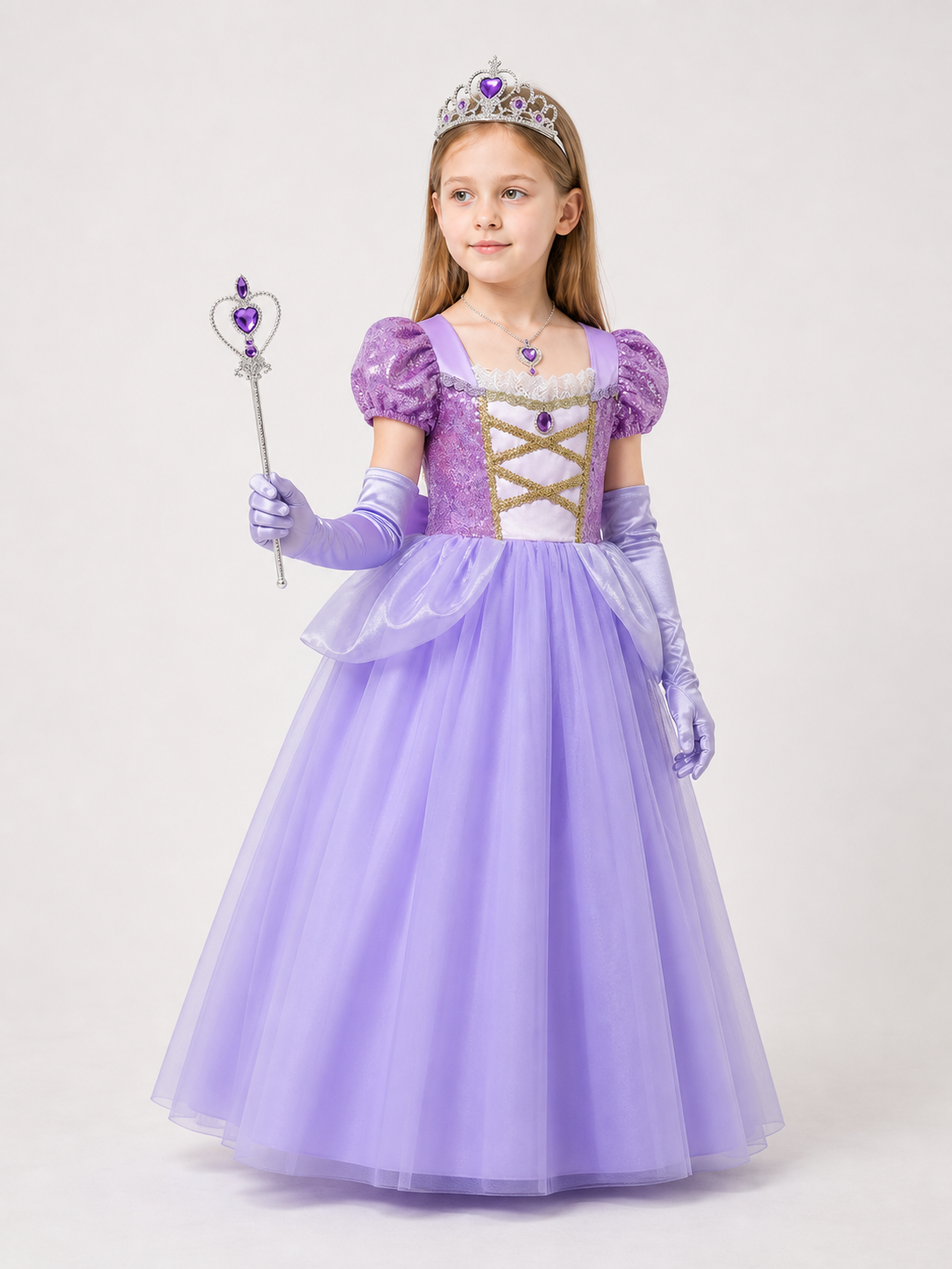 Princess Costume with Accessories for Halloween side view