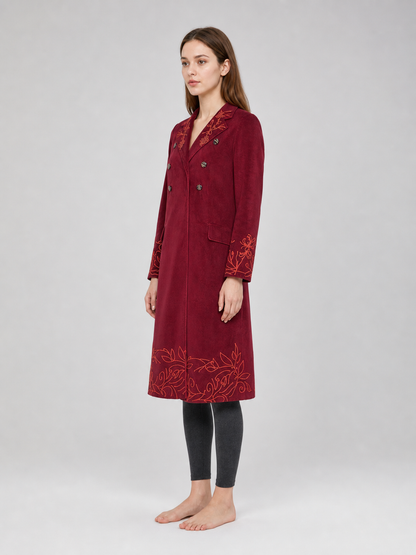 Willy Wonka Cosplay Coat, Burgundy, with Embroidery