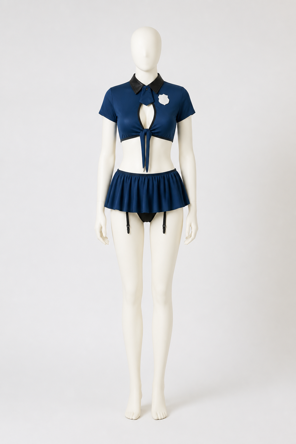 Police Costume with Short Top and Skirt side view