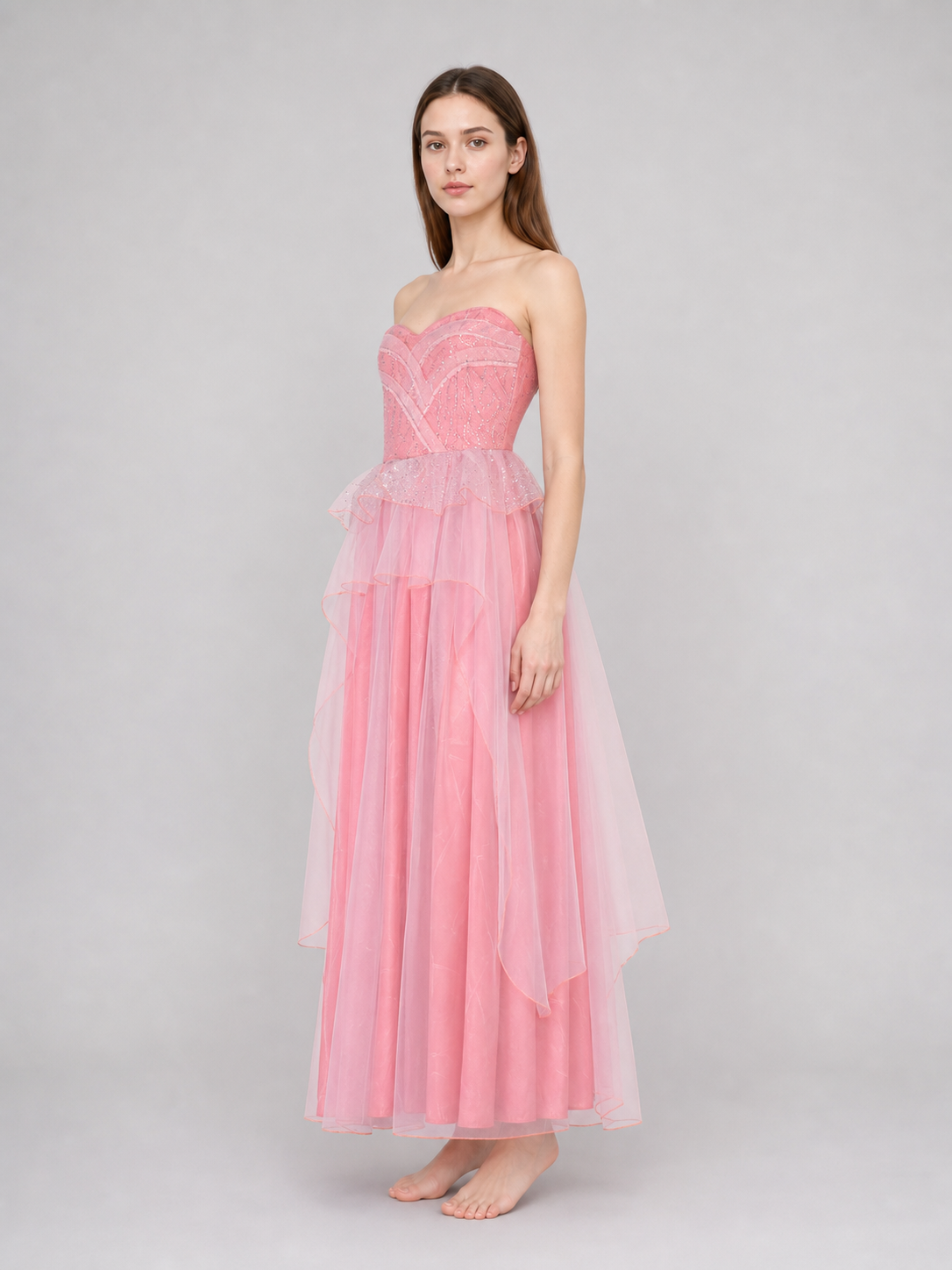 Glinda pink cosplay dress with a full skirt