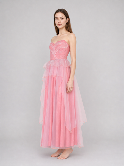 Glinda pink cosplay dress with a full skirt