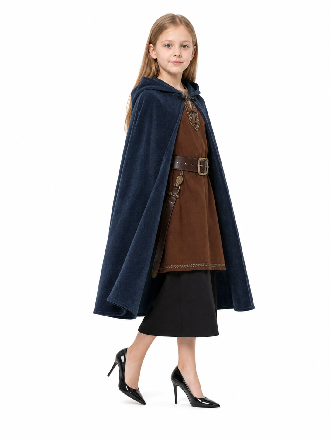Blue Hooded Costume Cloak for Cosplay