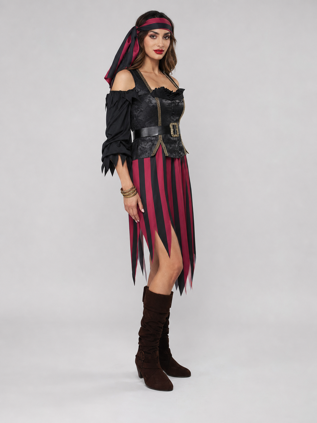 Pirate Cosplay Costume with Corset and Headscarf