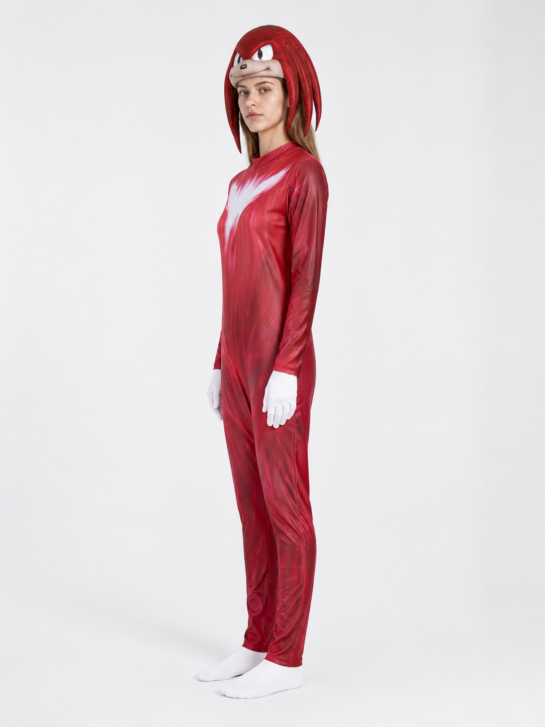 Knuckles Carnival Costume Jumpsuit with Mask side view