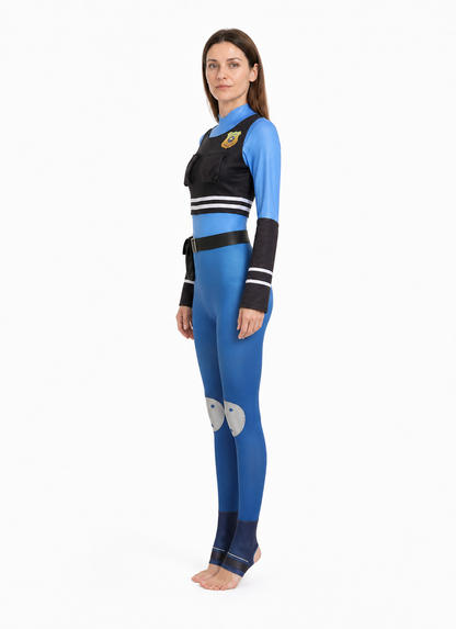 Judy from Zootopia Costume with Vest and Blue Jumpsuit side view