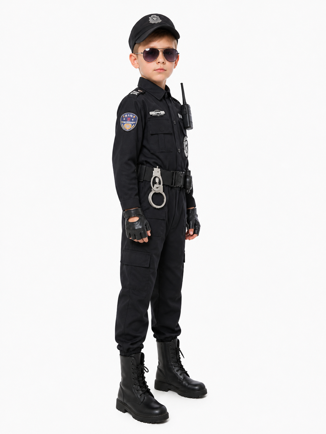 Children’s Police Officer Costume with Accessories side view
