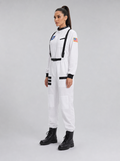Astronaut Jumpsuit with Pockets and Emblems