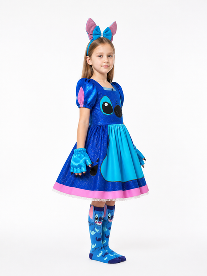 Stitch Halloween Costume Dress with Ears side view