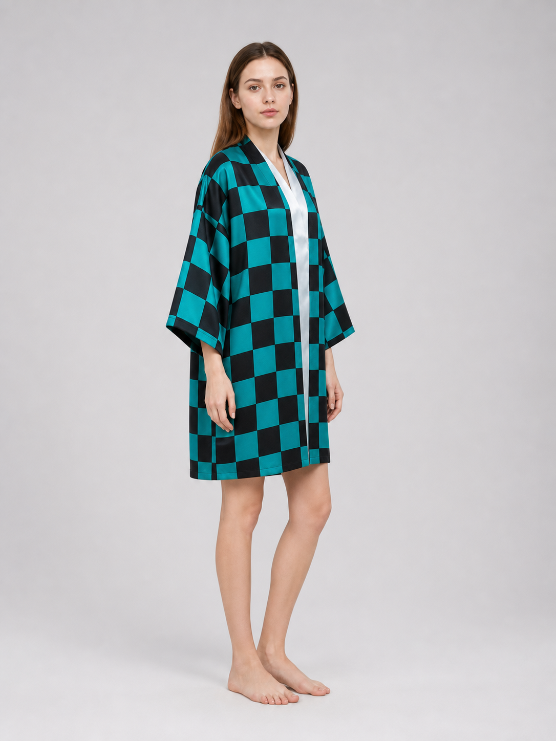 Tanjiro Checkered Cloak for Cosplay, Size M