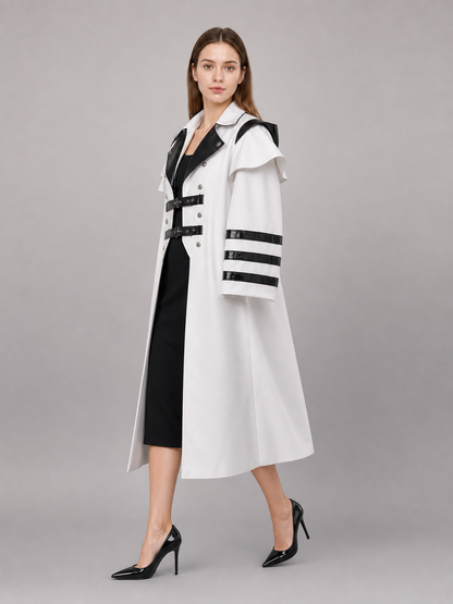 White costume cloak with black details