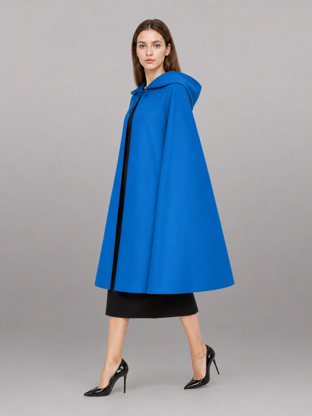 Bright Blue Hooded Zip-Up Raincoat