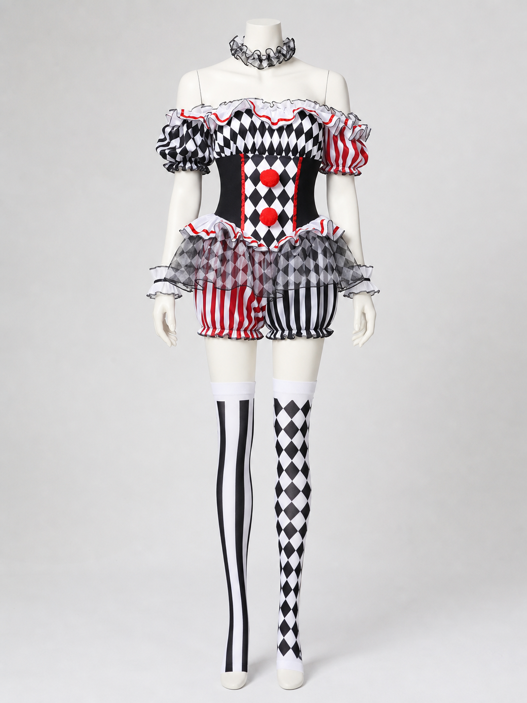 Clown Costume with Hat and Jabot side view