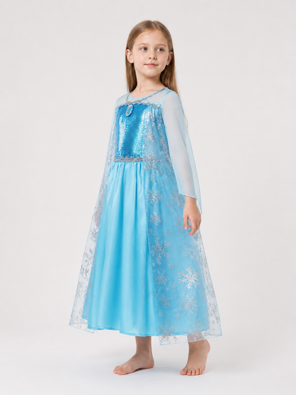 Blue Princess Costume for Halloween side view