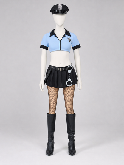 Police Costume with Skirt and Short Top