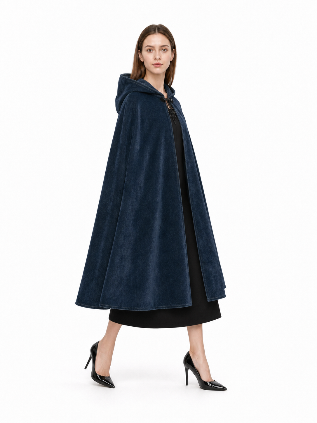 Blue Hooded Costume Cloak for Cosplay