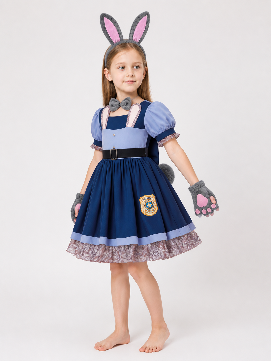 Blue and Pink Police Bunny Costume