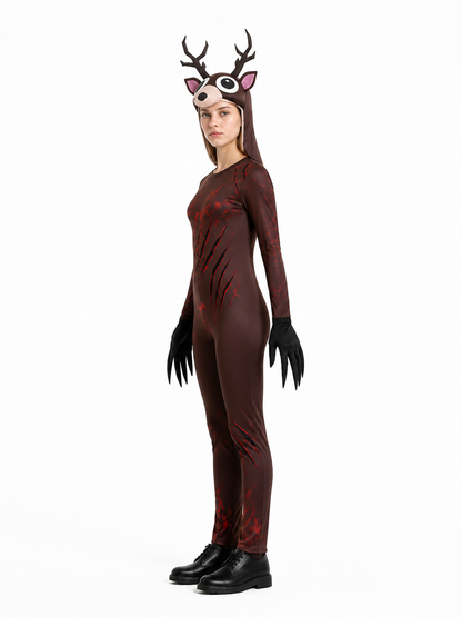 Deer Costume with Antlers and Claws side view