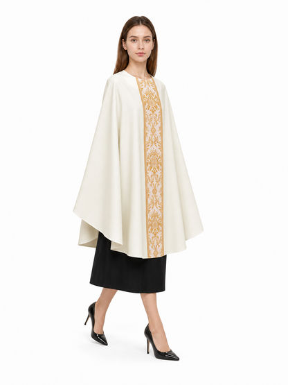 Ceremonial Ivory Cloak with Gold Ornament