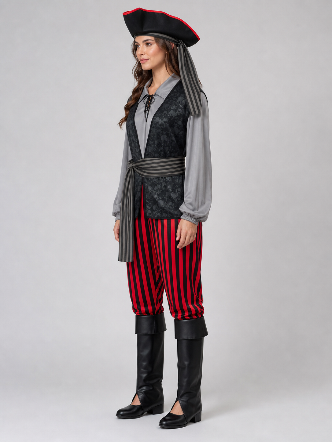 Pirate Costume with Vest, Hat, and Eye Patch