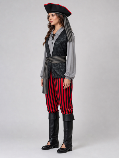 Pirate Costume with Vest, Hat, and Eye Patch