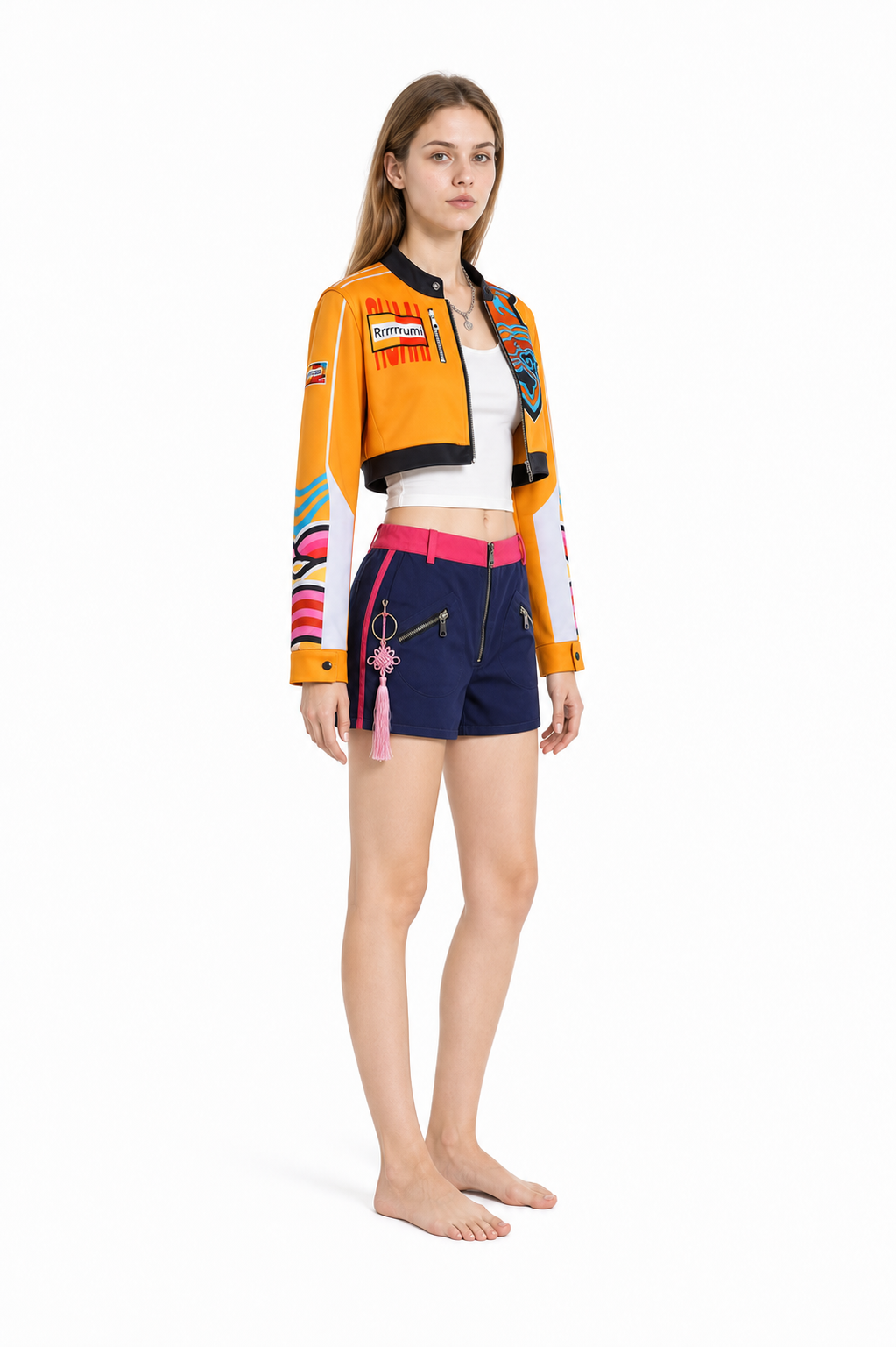 Rumi Kids Cosplay Costume with Jacket and Shorts side view