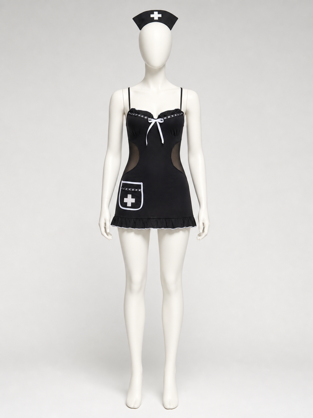 Medical Uniform: Black Dress with White Trim