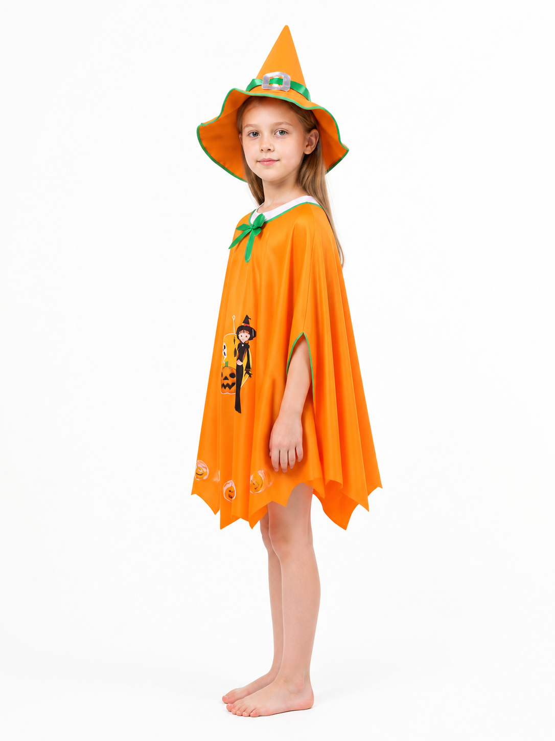 Carnival Costume with Cape and Pointed Hat side view
