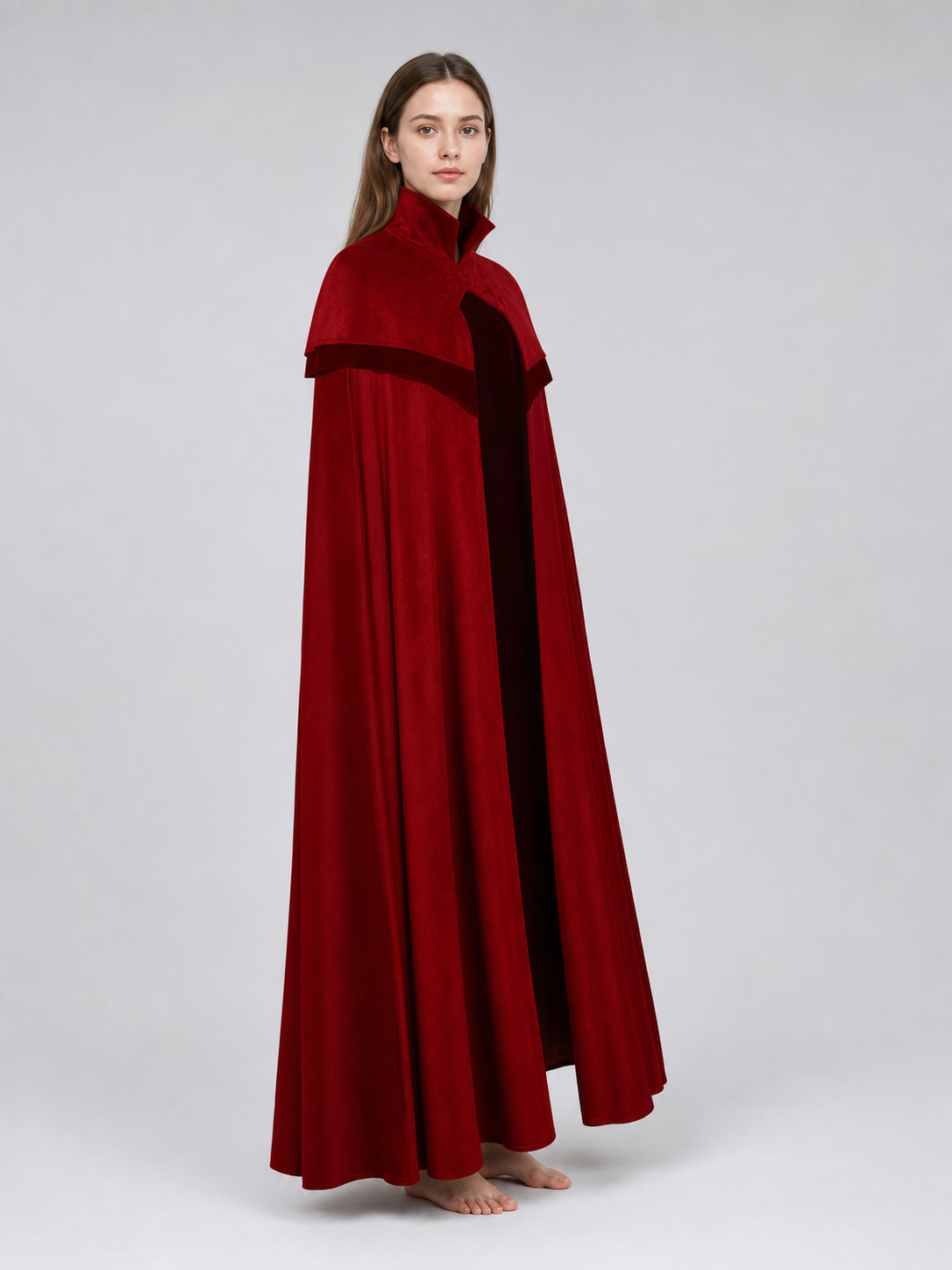 Fantasy-Style Hooded Costume Cloak