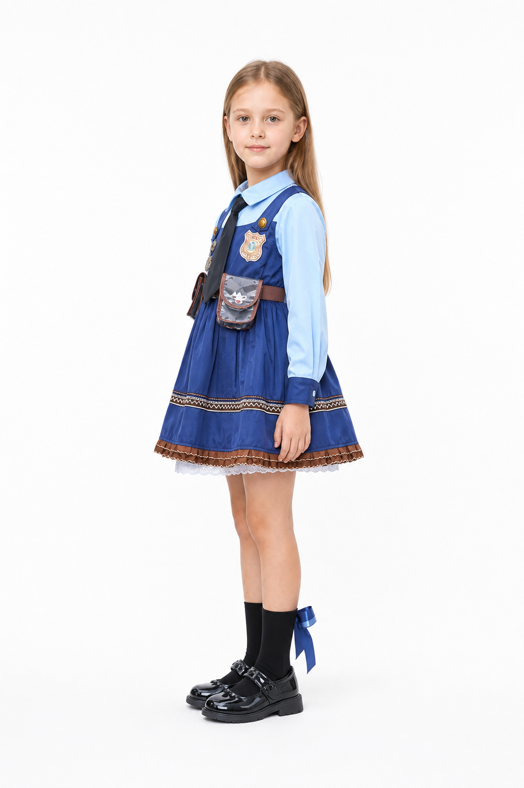Kids' Judy Costume from Zootopia with Tie and Badge side view