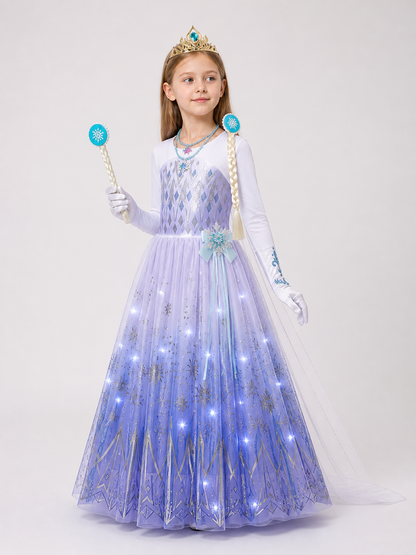 Snow Queen Costume with LED Lights side view