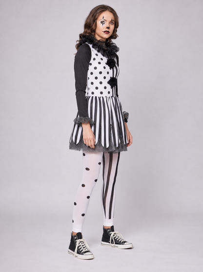 Halloween Clown Costume, Black-and-White Dress
