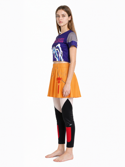 Two-Piece Cosplay Costume with Top and Skort side view