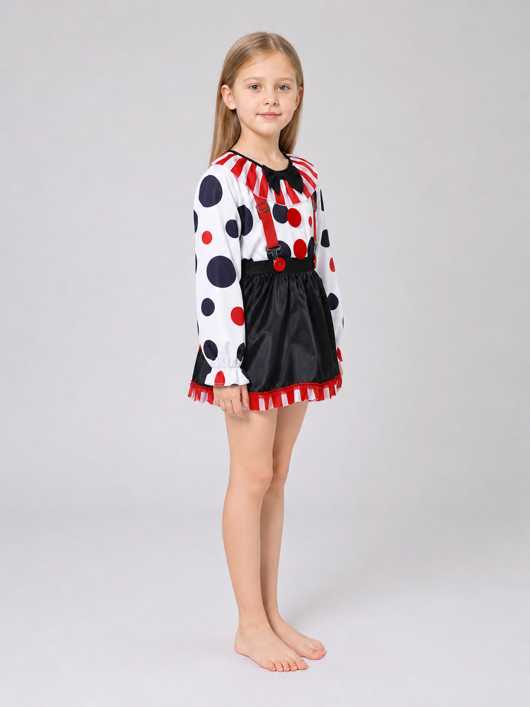 Children's Clown Costume with Skirt and Hat for Stage Performances